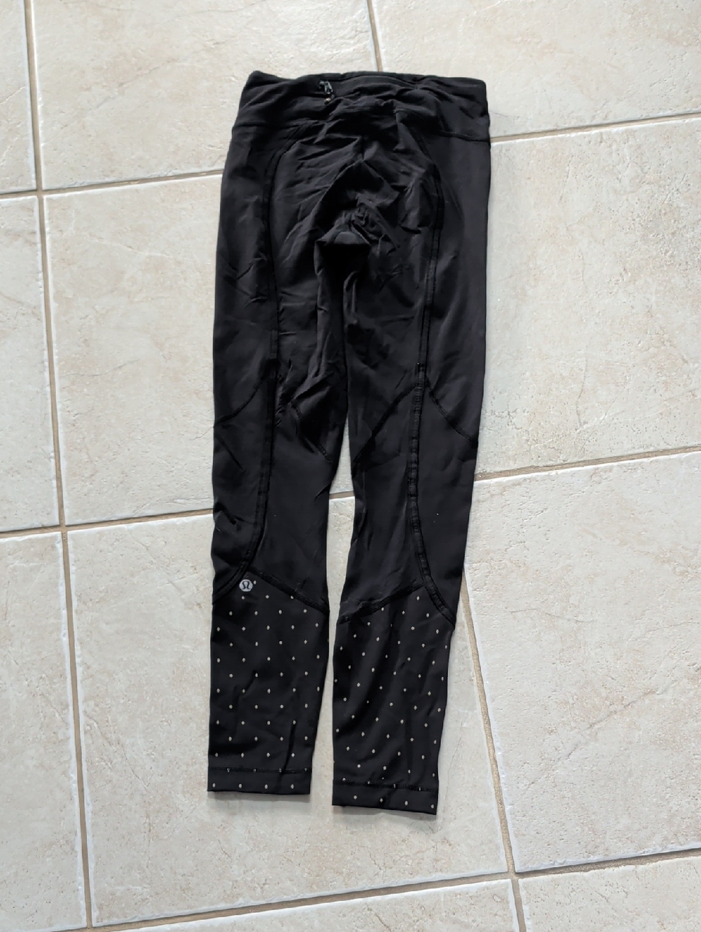 lululemon athletica Black Leggings with Polka Dot Women's Size 2